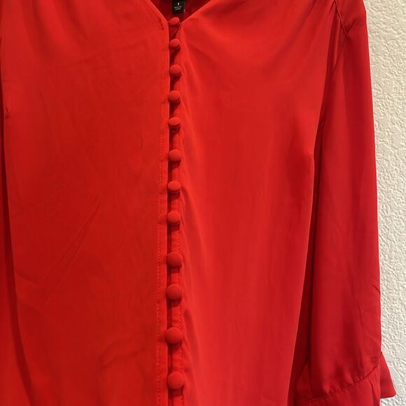 Torrid Harper Red Georgette Button Loop Blouse Size 1X - Picture 5 of 9